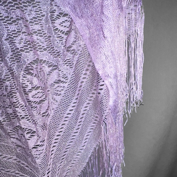 Lavender Fringe Shawl - Picture 3 of 3